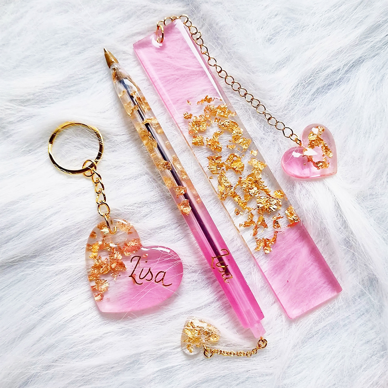 Resin Pigment Set - Transparent Pen and Bookmark Silicone Mold