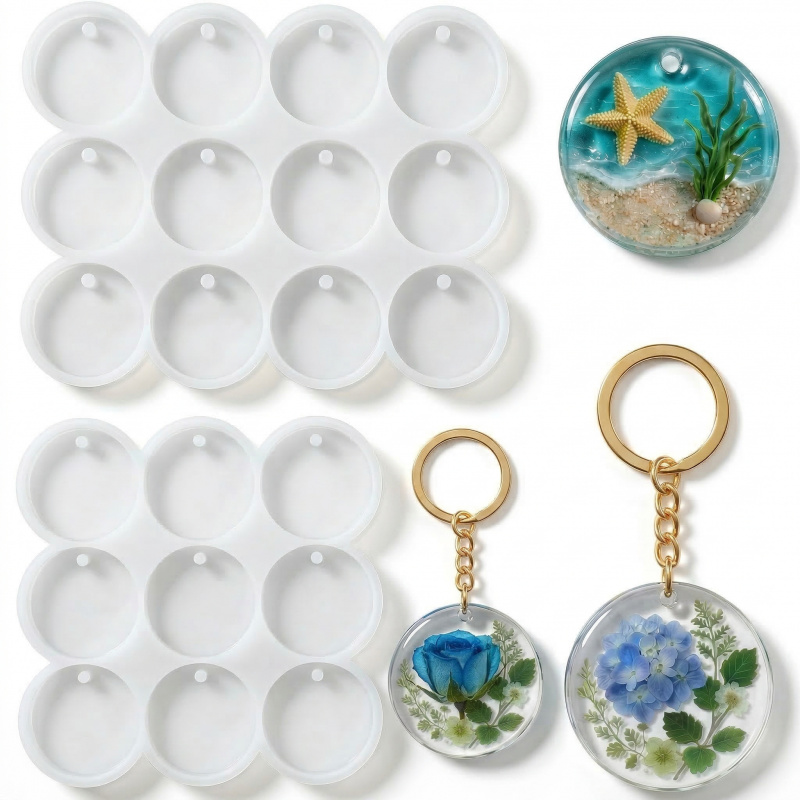 Resin Pigment Set - 2 Resin keychain mold ，3.3centimeters and4.6Centimeter
