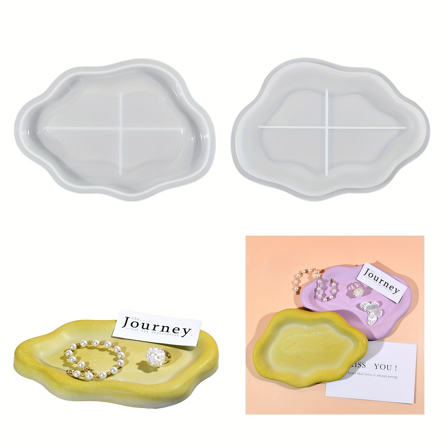 Serving Tray Mold - Heart Tray Resin Mold Cloud Coaster