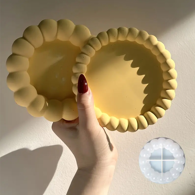 Serving Tray Mold - Diy Round Bubble Tray Coaster Silicone