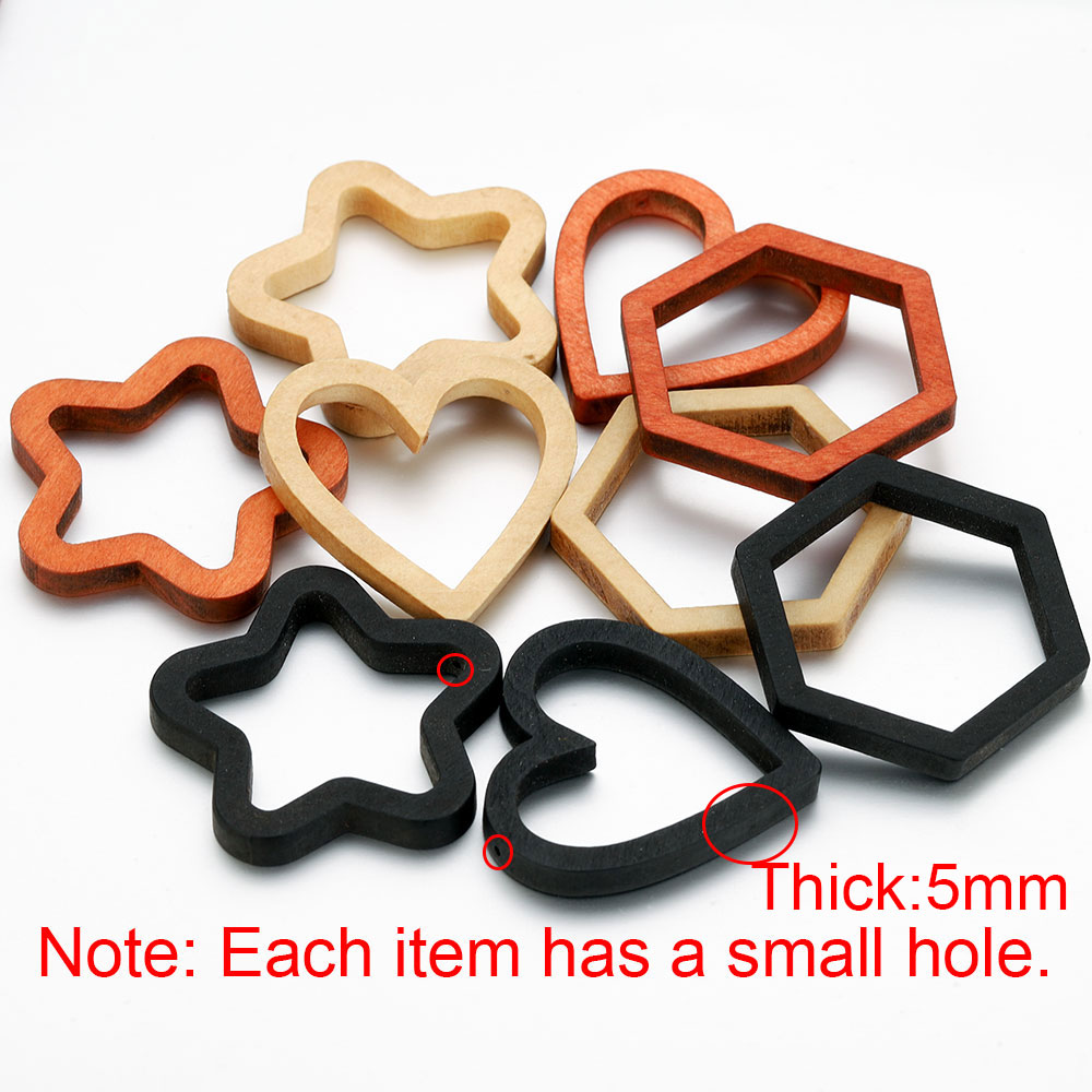 10pcs Wood Heart Square Silico - Resin Crafts recensie en prijs