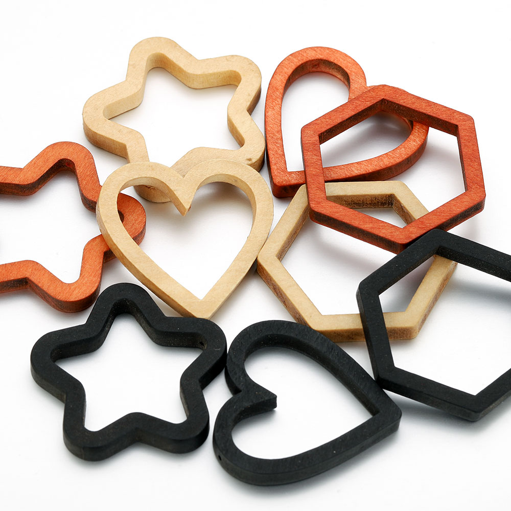 10pcs Wood Heart Square Silico - Resin Crafts recensie en prijs