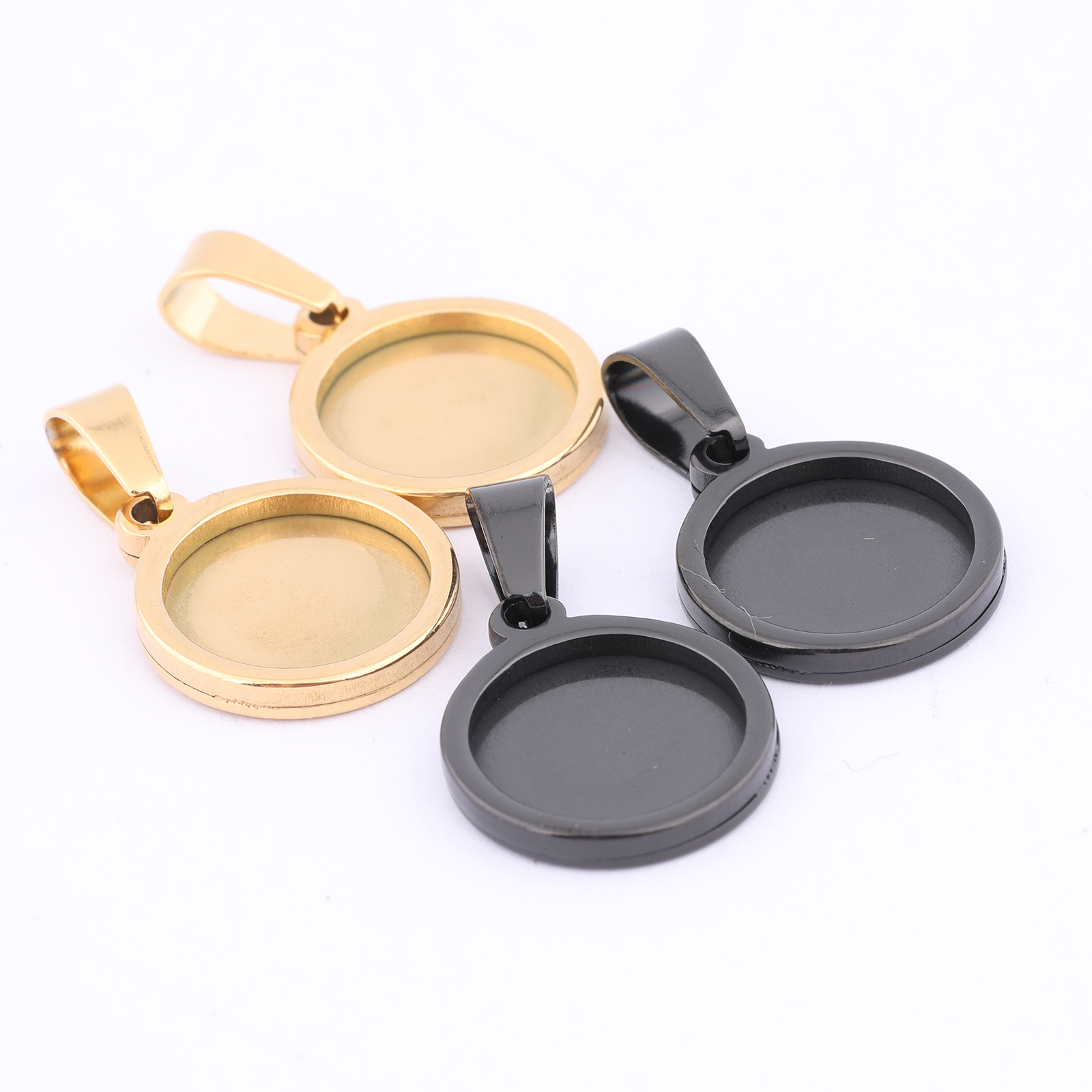 10pcs Gold Plated Black 12mm R - Bezels Set Pendant recensie en prijs