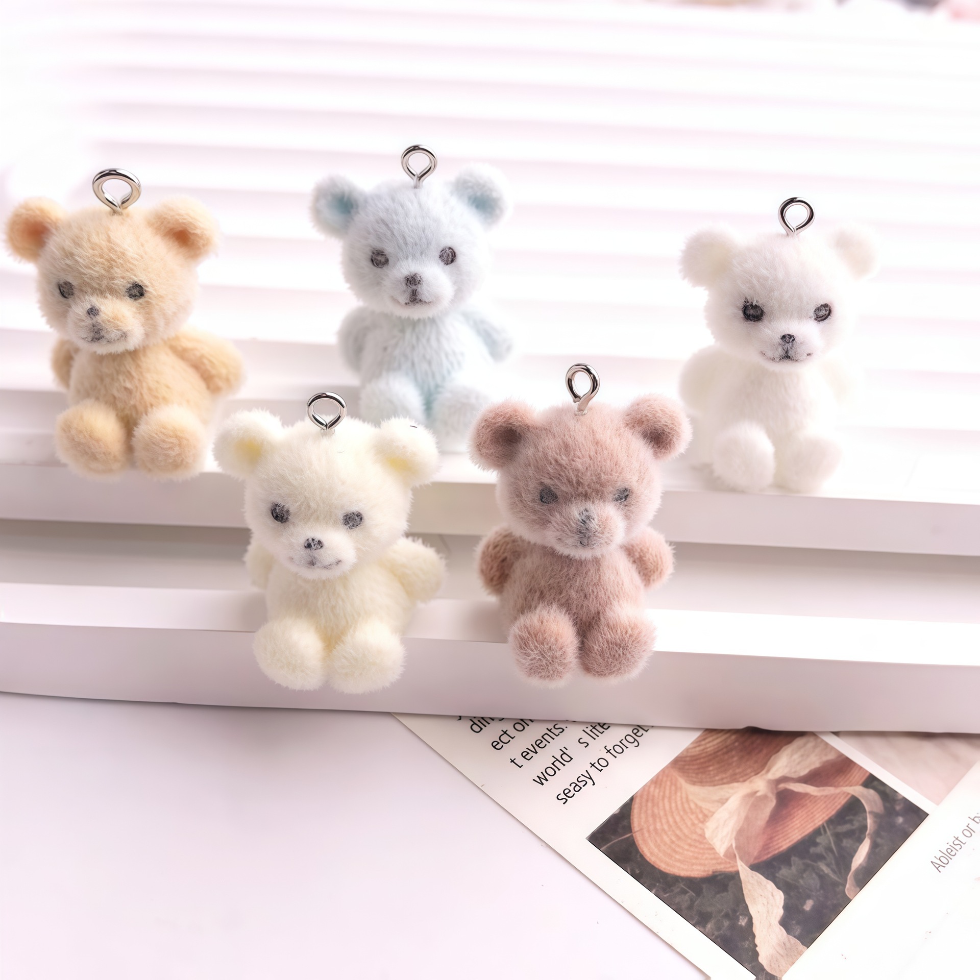 5pcs 3D Flocked Bear Resin Cha - Resin Craft Projects recensie en prijs