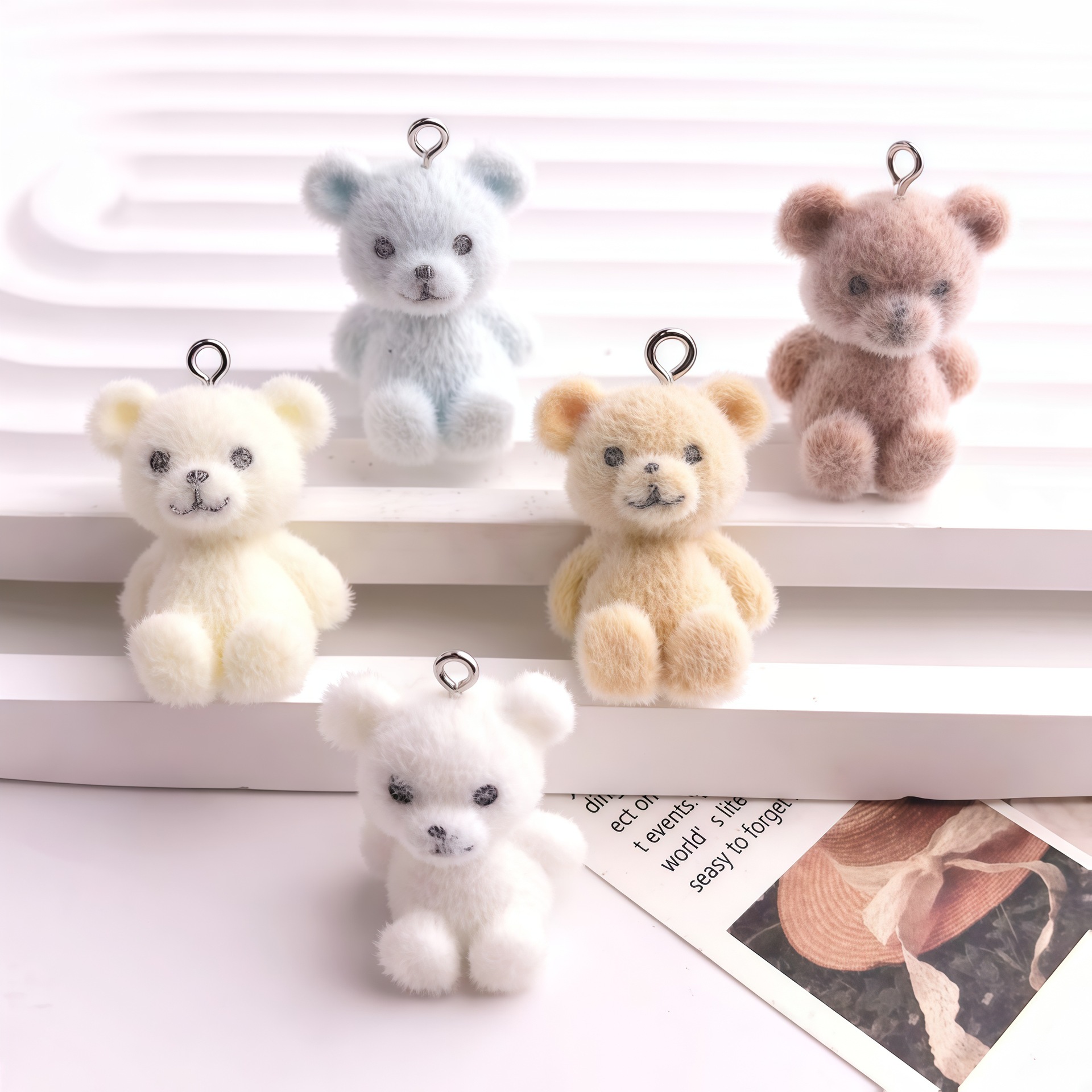 5pcs 3D Flocked Bear Resin Cha - Resin Craft Projects recensie en prijs