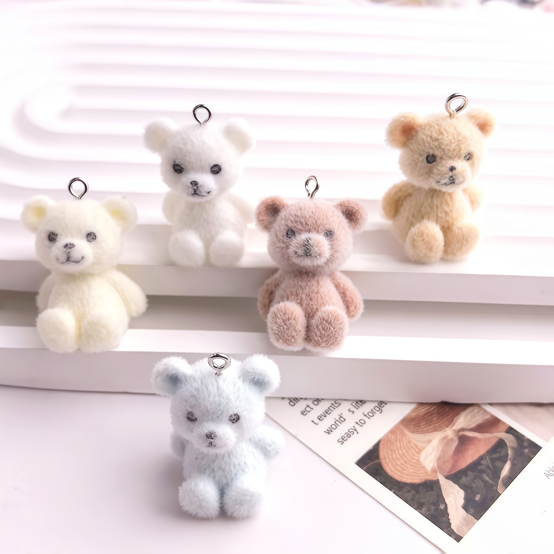 5pcs 3D Flocked Bear Resin Cha - Resin Craft Projects recensie en prijs