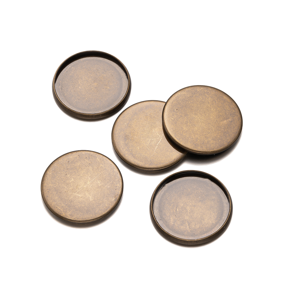 20pcs Antique Bronze Flat Roun - Bezels Set Pendant recensie en prijs