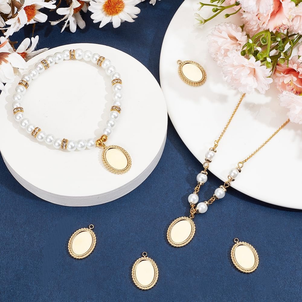 6Pcs Cabochon Settings Charms  - Bezels Set Pendant recensie en prijs
