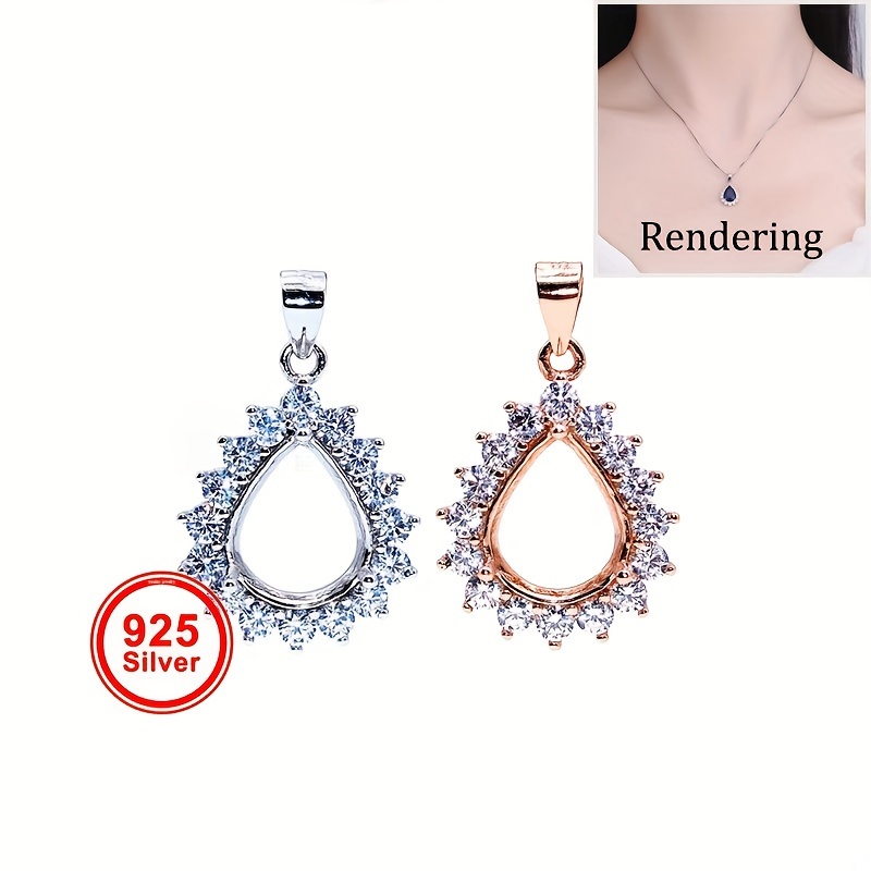 1pc Rose Golden Silvery Tear D - Bezels Set Pendant recensie en prijs