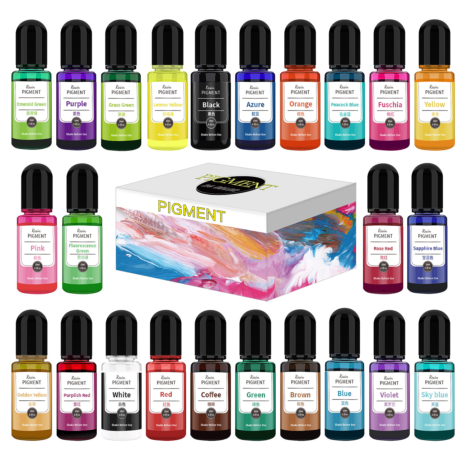 24/30 Colors Set 10ml Epoxy Re - Resin Pigment Set recensie en prijs
