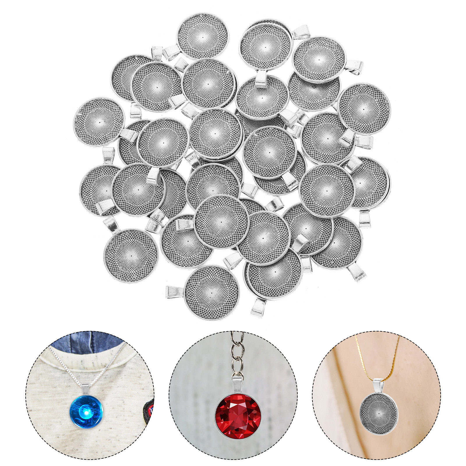40Pcs Round Pendant Trays Flat - Resin Crafts recensie en prijs