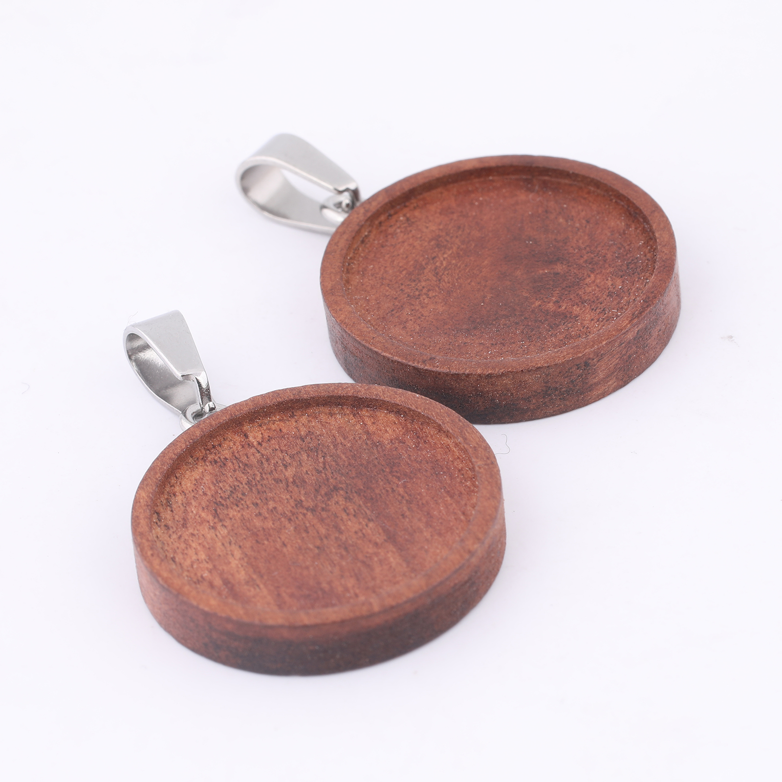 10pcs 20mm Round Wood Cabochon - Bezels Set Pendant recensie en prijs