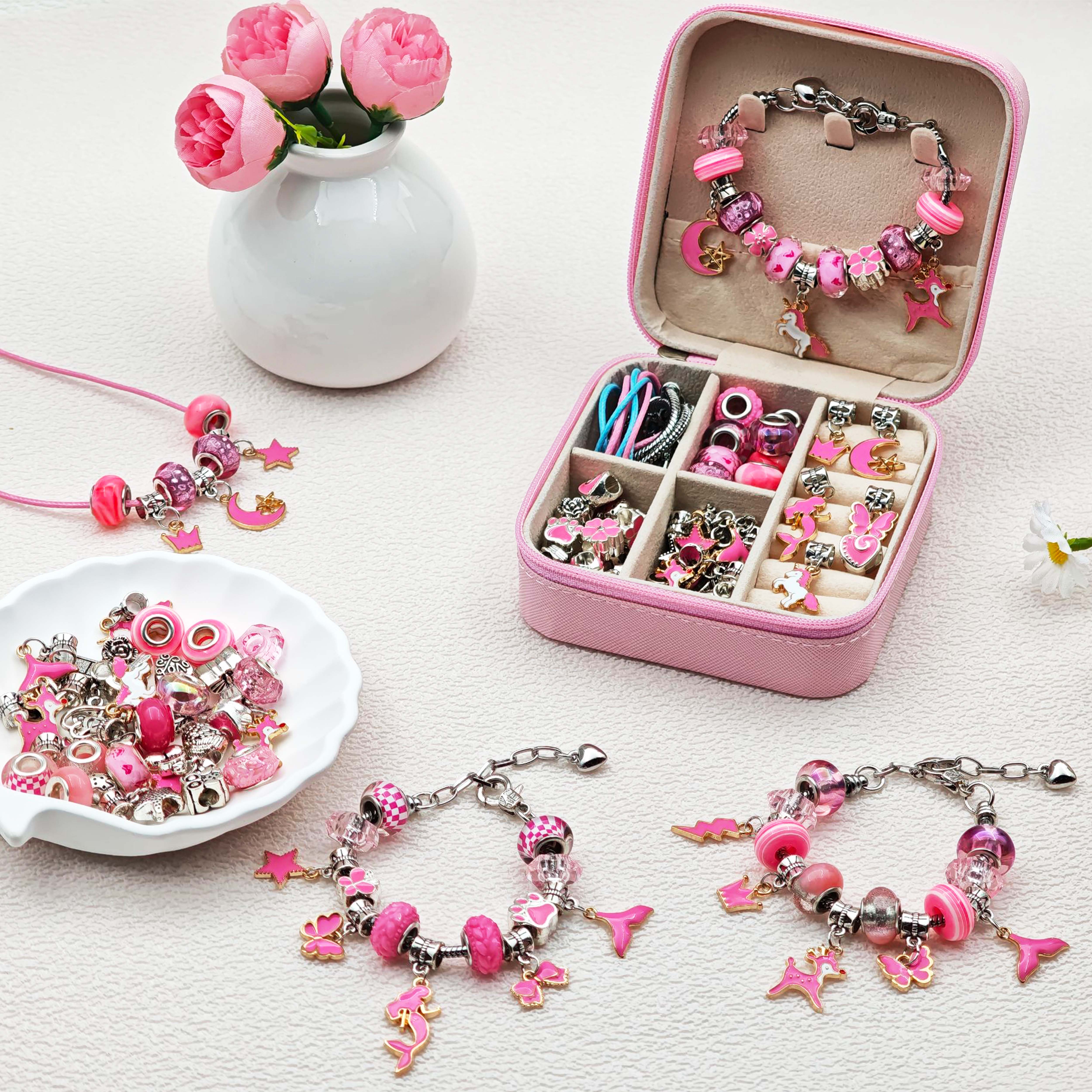 68pcs pink beaded jewelry set, - Resin Craft Projects recensie en prijs